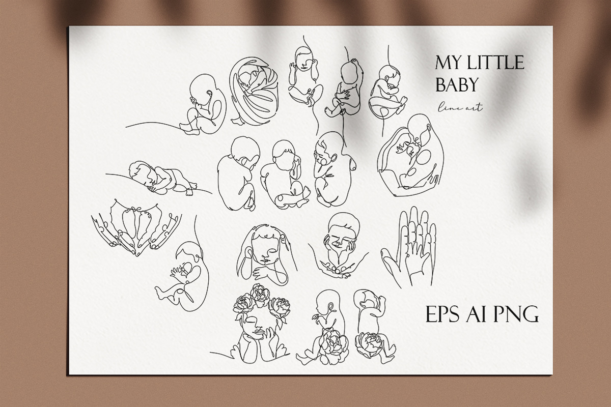 MY LITTLE BABY one line art, a Healthcare Illustration by velychko.ua (Photo 4 of 8)
