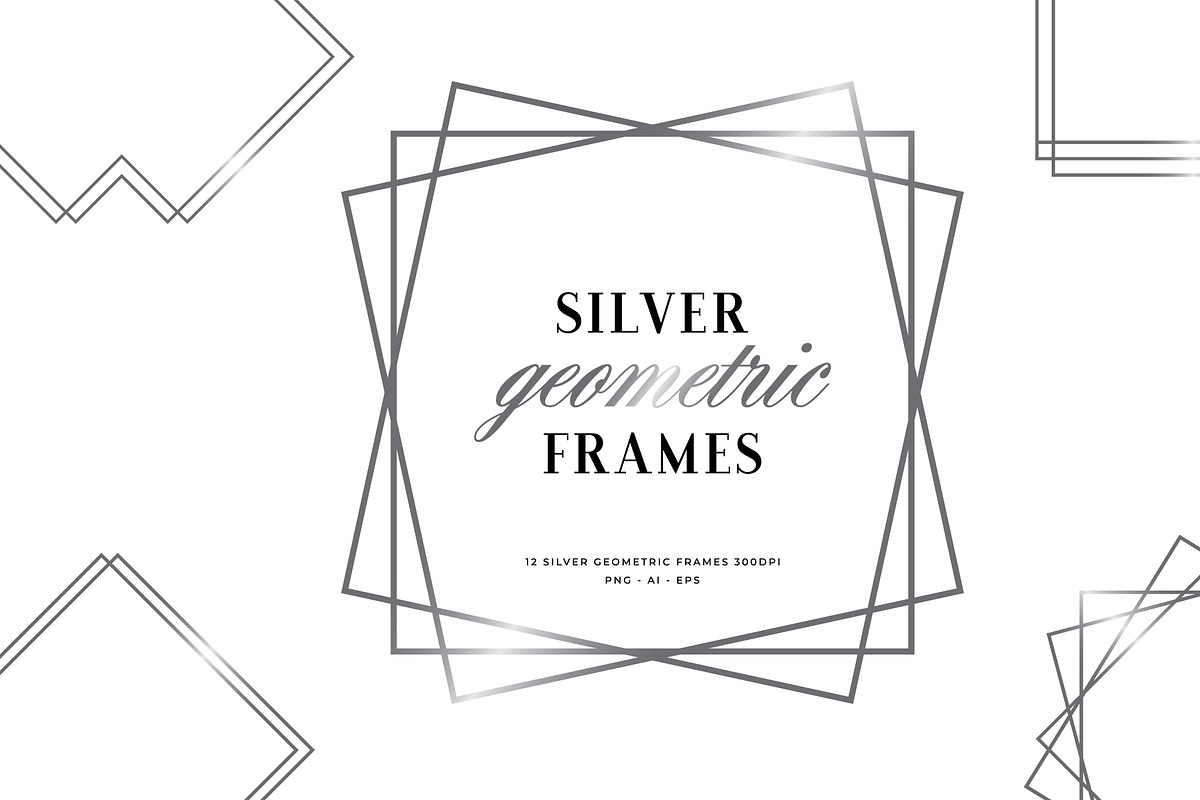 Geometric Silver Frames, a Decorative Illustration by ChicGraphix (Photo 1 of 5)