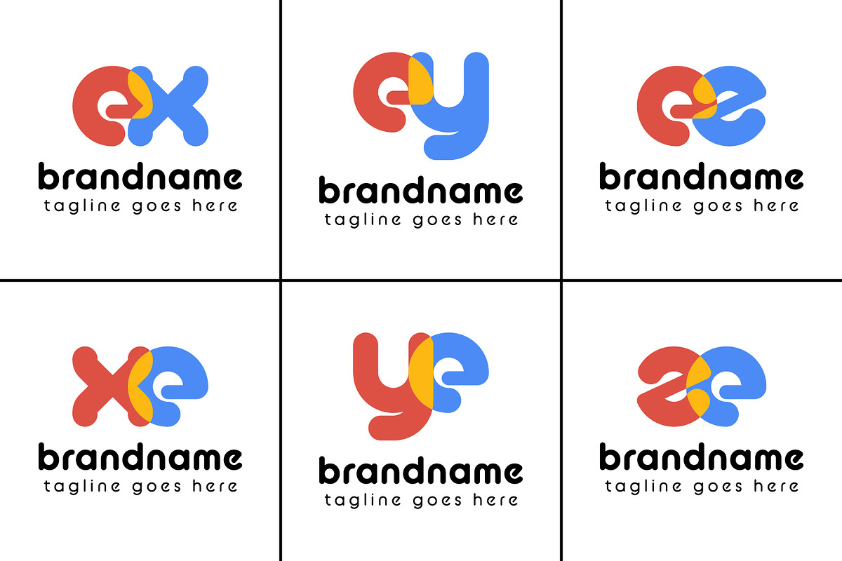 Letters ex xe ey ye ez ze Logo, a Branding & Logo Template by Pray Art Design Studio