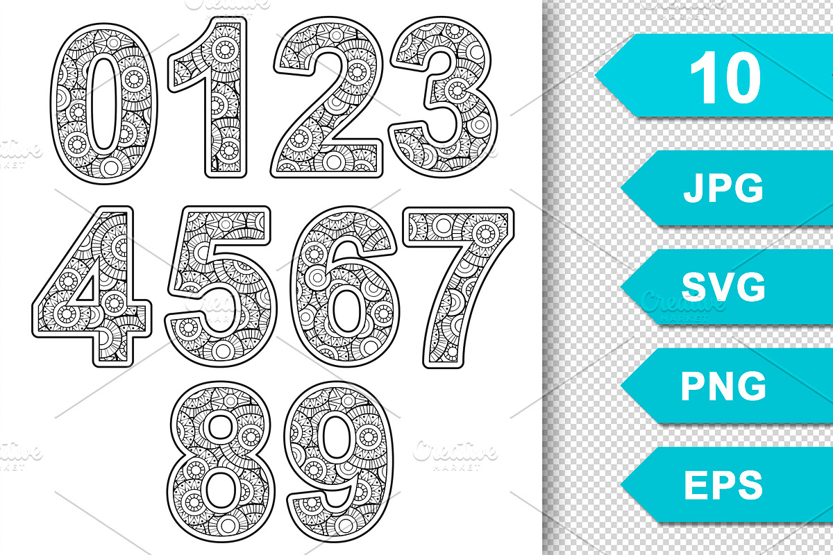 Vector clipart Mandala numbers, an Object Graphic by Nataliia Toporovska (Photo 5 of 5)