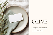 Olive 3.5x2 Place Card Mockup, an Advertising Mockup by Serenefeeling (Thumbnail 1 of 6)