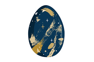 Colorful Blue Painted Easter egg, an Object Illustration by Toltemara