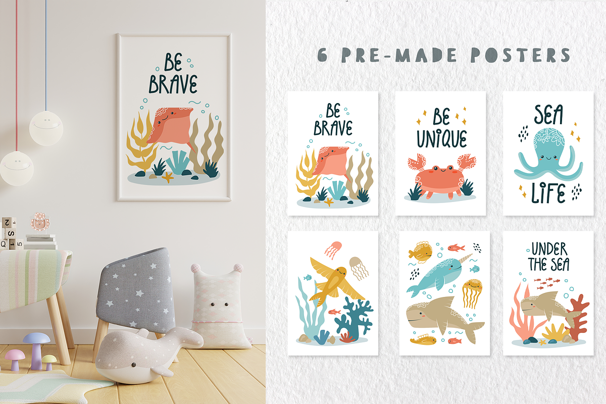 Under the sea clipart for kids, an Animal Illustration by RinaKustova (Photo 7 of 12)