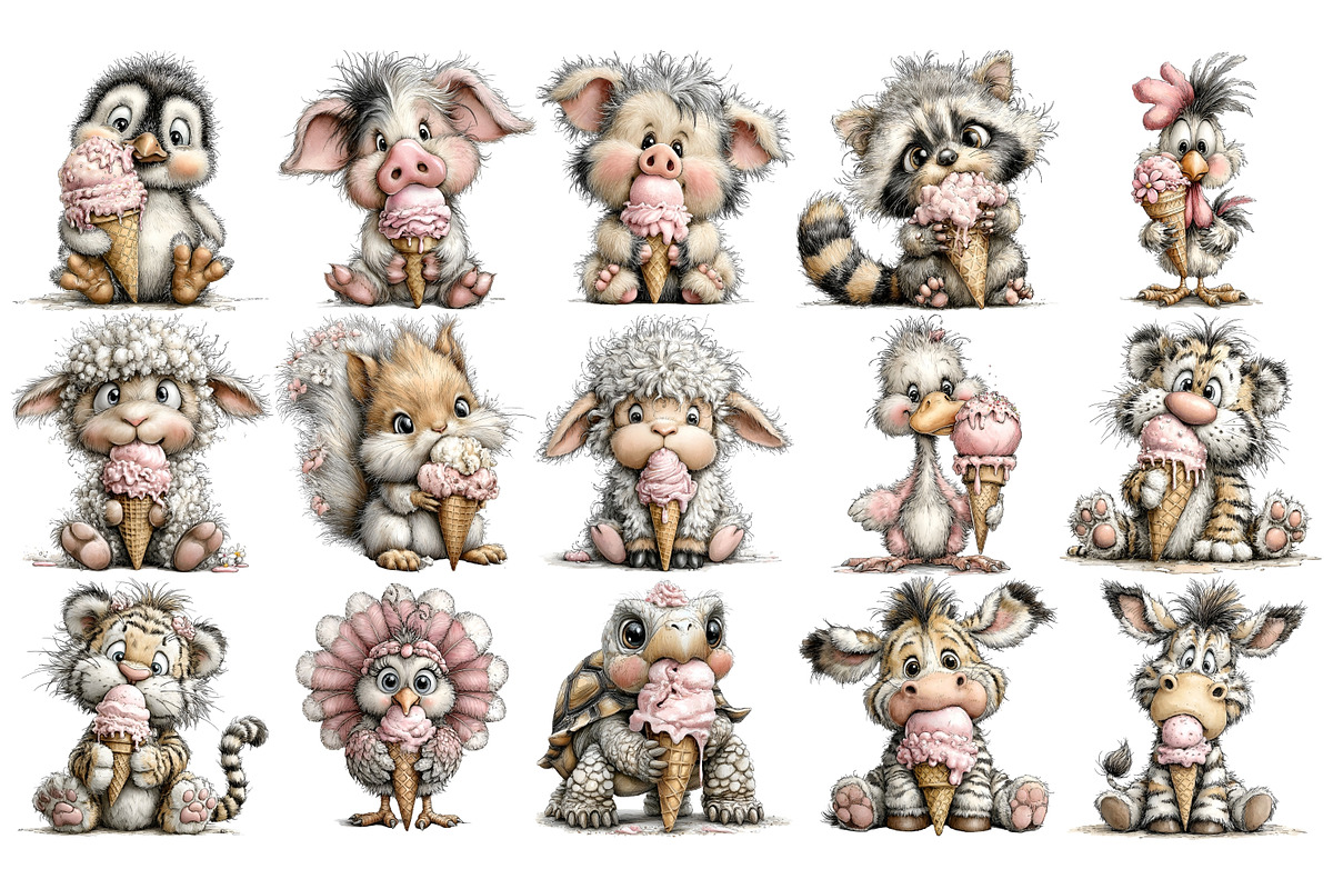 Ice Cream Animals PNG Clipart, an Animal Illustration by Nicolle's Colorful Art (Photo 4 of 4)