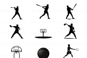 Sports Silhouette Clipart, Football, a Sport Illustration by BrushstrokeArtGB (Thumbnail 2 of 9)