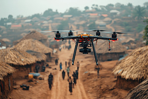 Drone captures aerial view of rural, a Photo by Tanuart