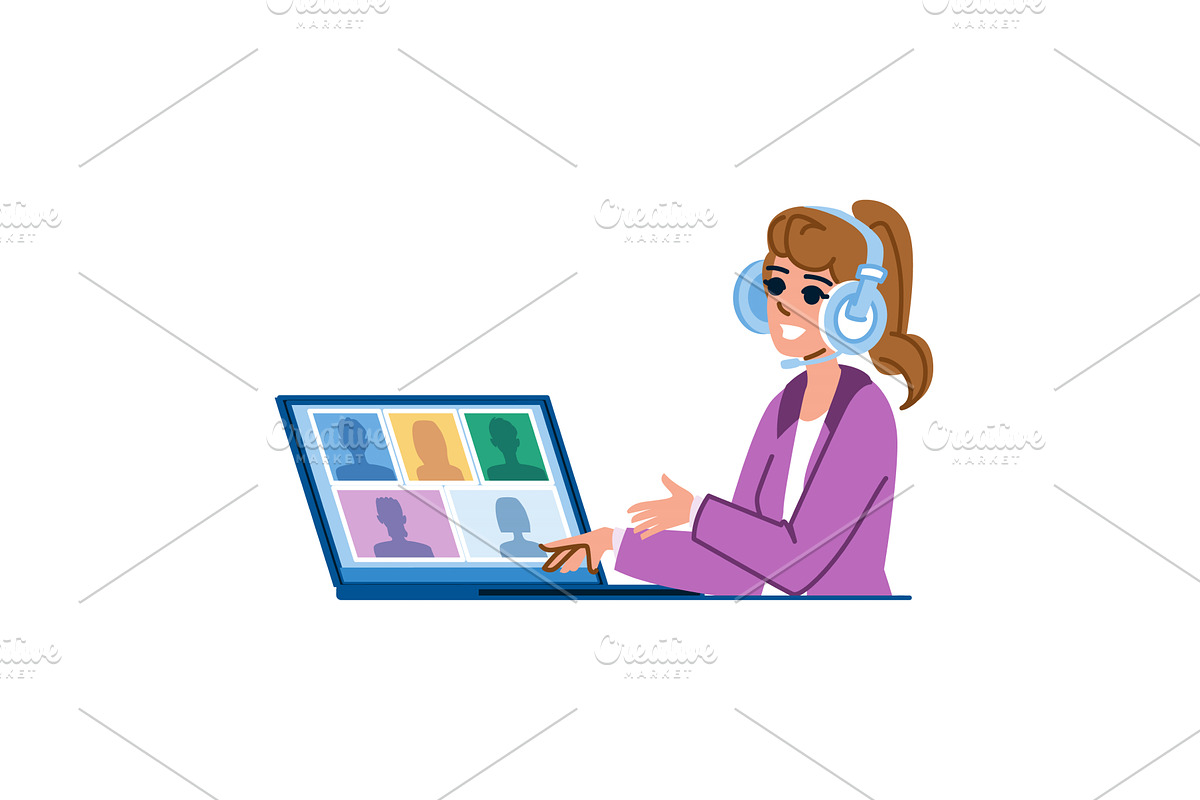 Businesswoman making video, a Person Illustration by pikepicture
