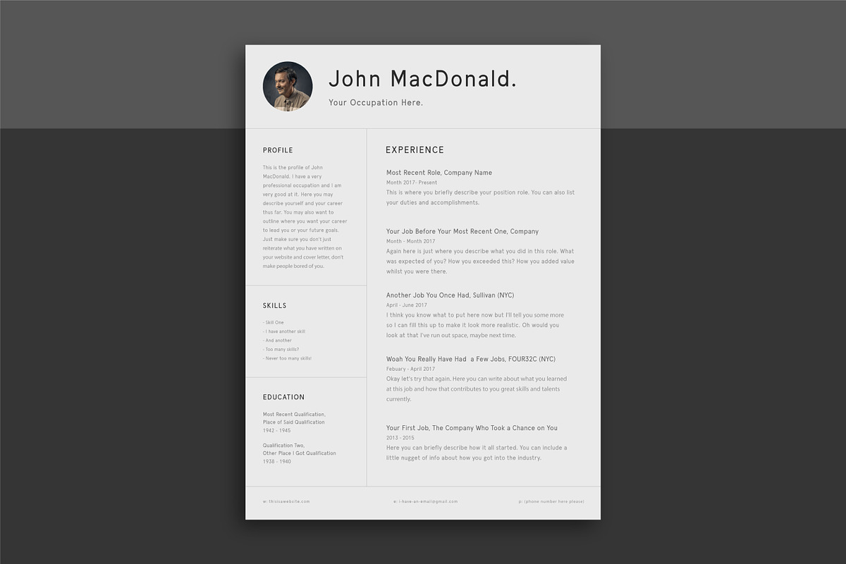 Clean Resume Template, a Resume Template by Badger Branding