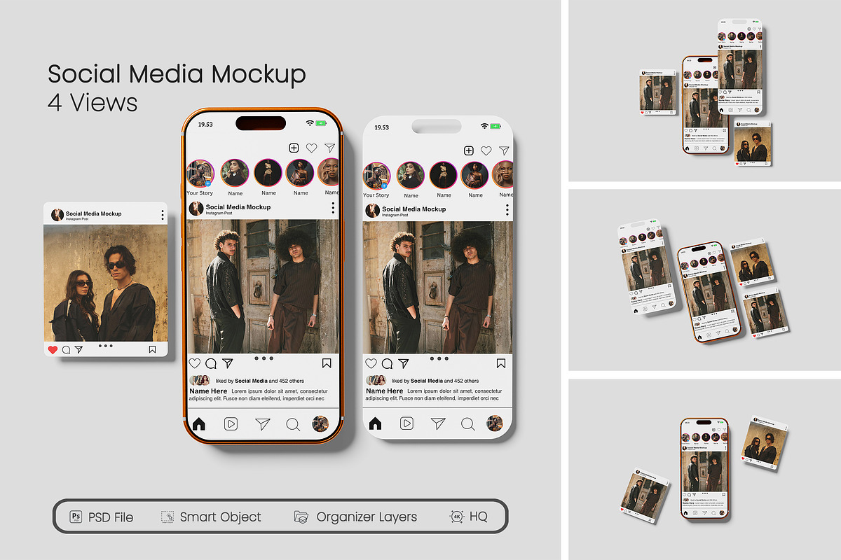 Social Media Mockup, an iPhone Mockup by seramoe (Photo 1 of 5)