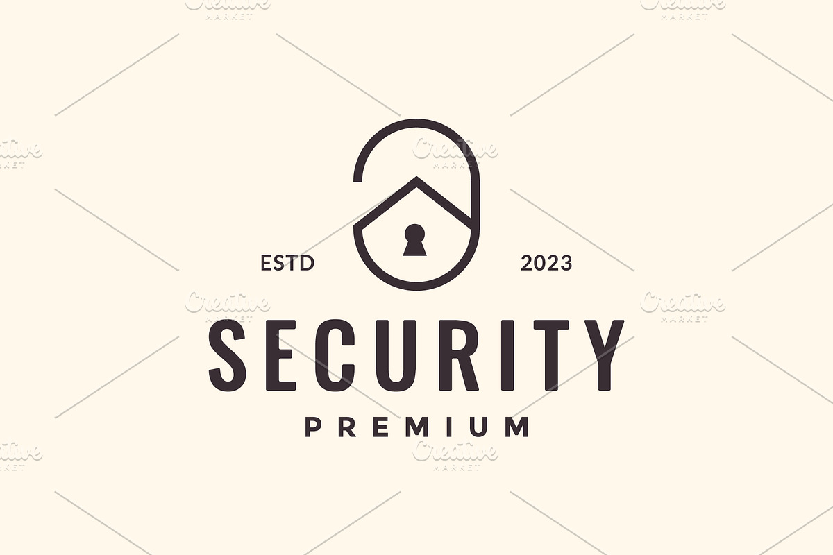 house security padlock guard logo, a Branding & Logo Template by devastd