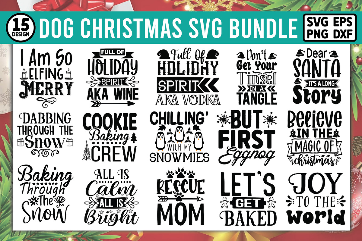 Dog Christmas SVG Bundle, an Illustration by crafthome (Photo 1 of 3)