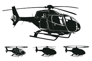 vector helicopter silhouettes