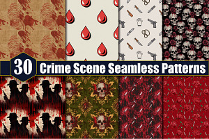 30 Crime Scene Seamless Patterns, a Pattern Graphic by protabsorkar11