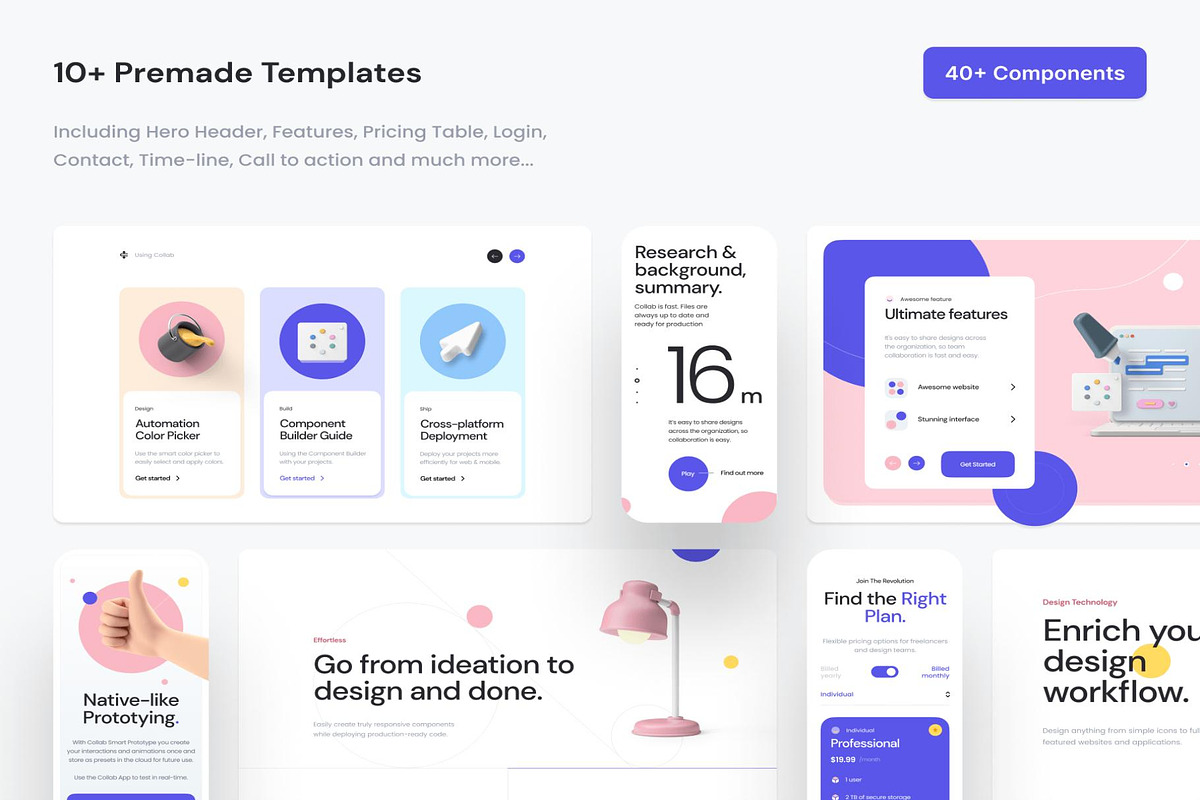 Collab Landing Page Kit, a HTML Template by Lumina_ui_ux202 (Photo 3 of 9)
