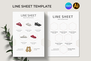Line Sheet Template Canva, a Stationery Template by Pixelpick