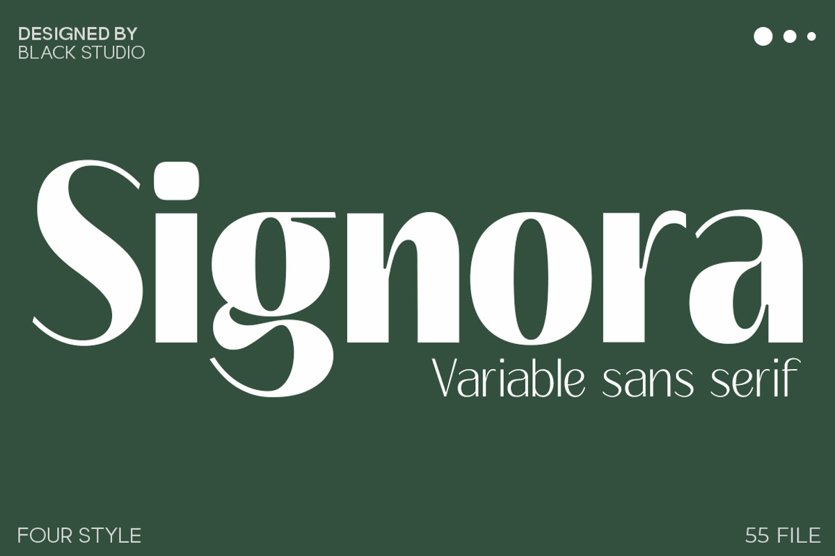 Signora | Sans Serif Family, a Sans Serif Font by Black Studio (Photo 1 of 11)