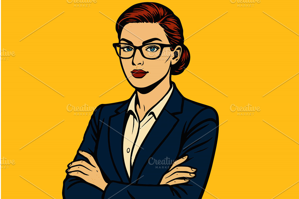 Confident Businesswoman Suit vector, a Person Illustration by AlexArt
