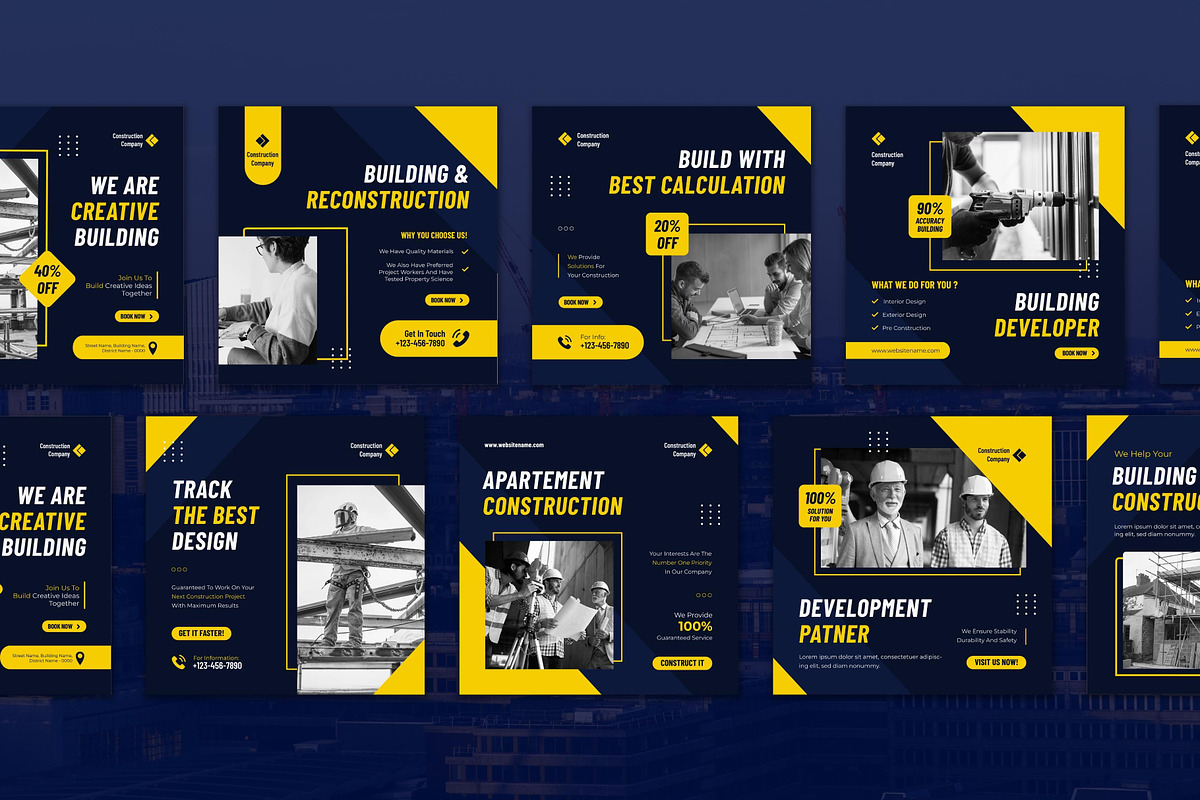 Construction Company Instagram Post, a Social Media Template by CavenArt (Photo 5 of 5)