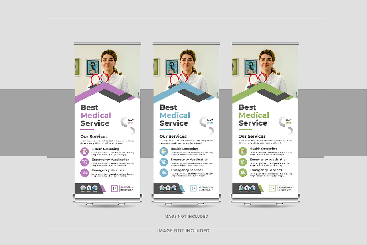 Medical, hospital roll up banner set, a Card Template by Pavel_design (Photo 10 of 11)