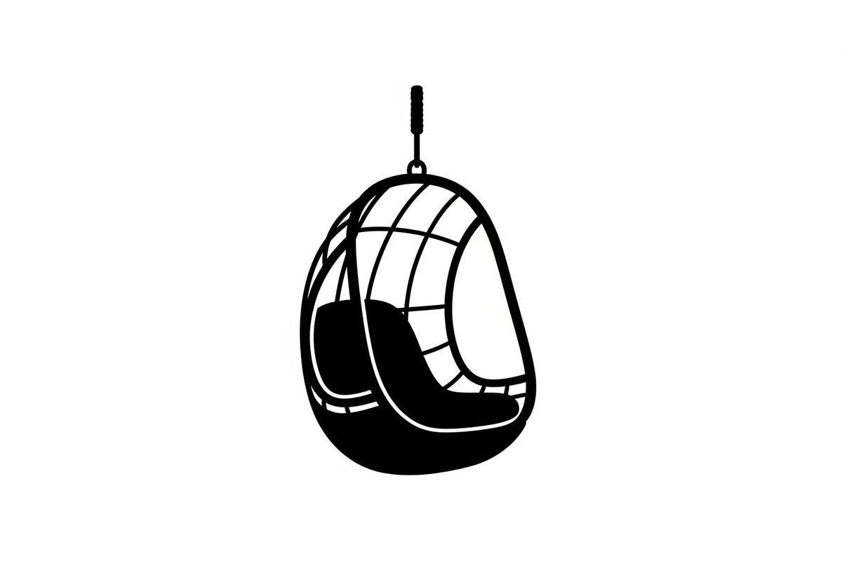 Hanging Egg Chair Silhouette Bundle, an Illustration by Designer_Momina (Photo 22 of 51)