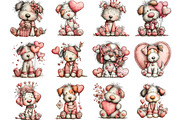 Whimsical Valentine Dog Clipart, an Illustration by Designking (Thumbnail 3 of 5)