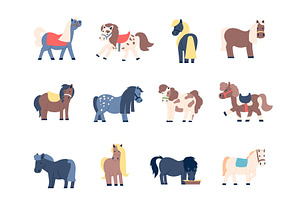 Little pony. Flat ponies characters, an Animal Illustration by LadadikArt