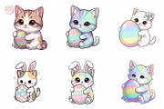 Easter Cats PNG Clipart Bundle Cute., an Animal Illustration by KennedyStudio (Thumbnail 3 of 5)