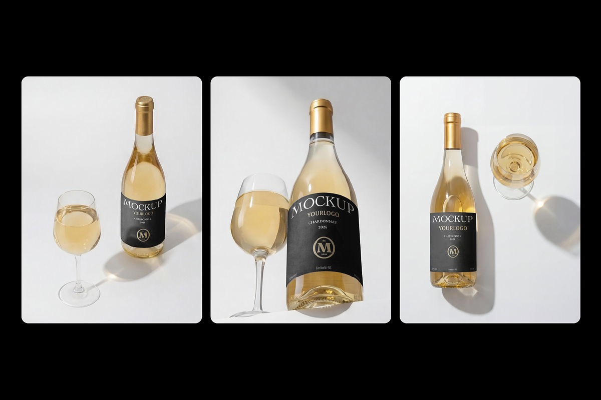White Wine Bottle Label Mockup, a Packaging Mockup by rodrigofkaminski (Photo 4 of 5)