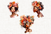 Watercolor Floral Girl Cliparts, a Person Illustration by Mash Mash Stickers (Thumbnail 6 of 9)