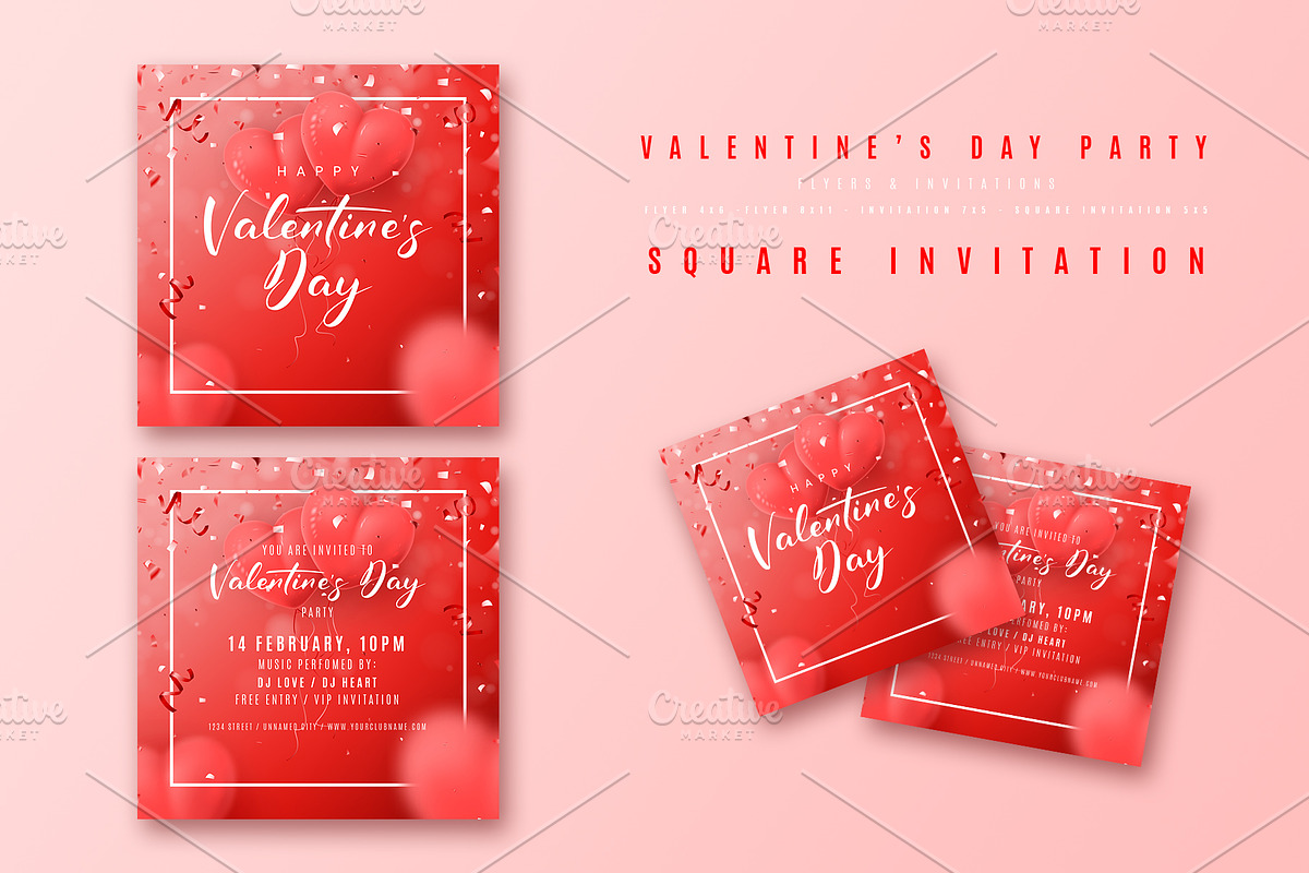 Valentine's Day Party Package, a Poster Template by Andrey Yaroslavtsev (Photo 3 of 6)