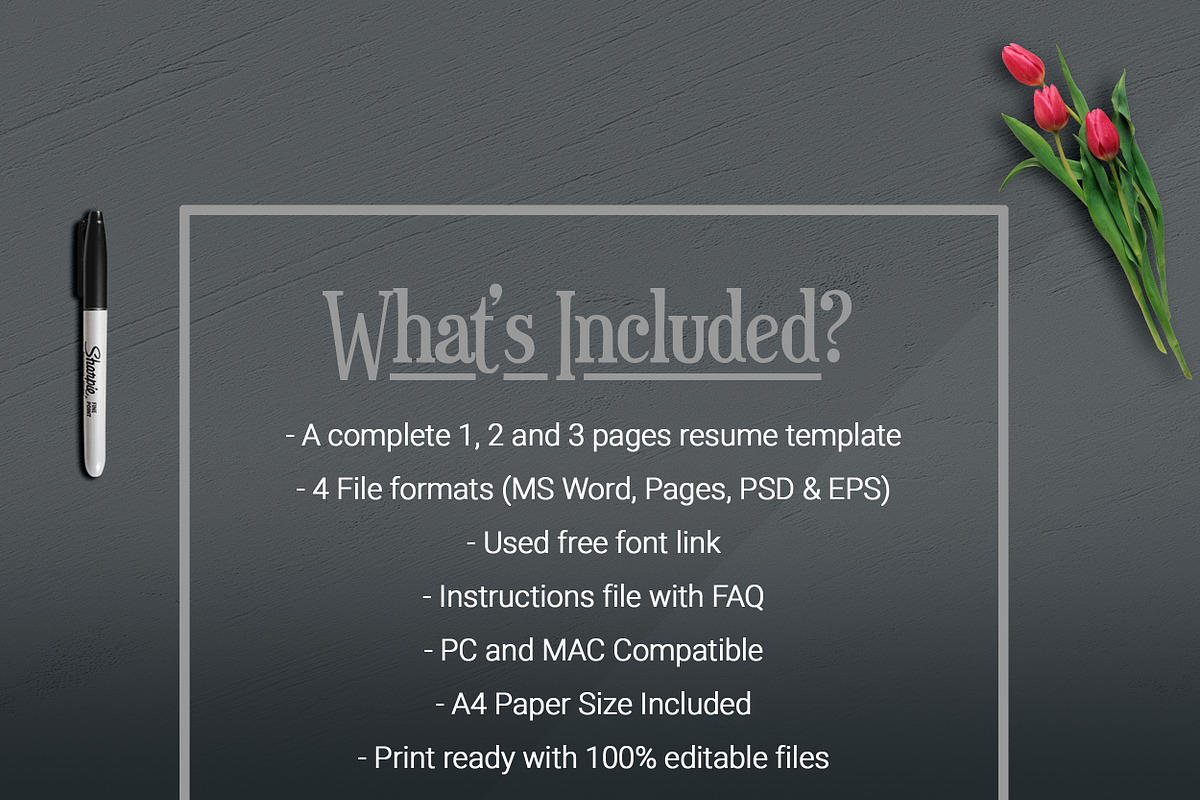 2 Pages Clean Resume Template, a Resume Template by ResumeInventor (Photo 5 of 5)