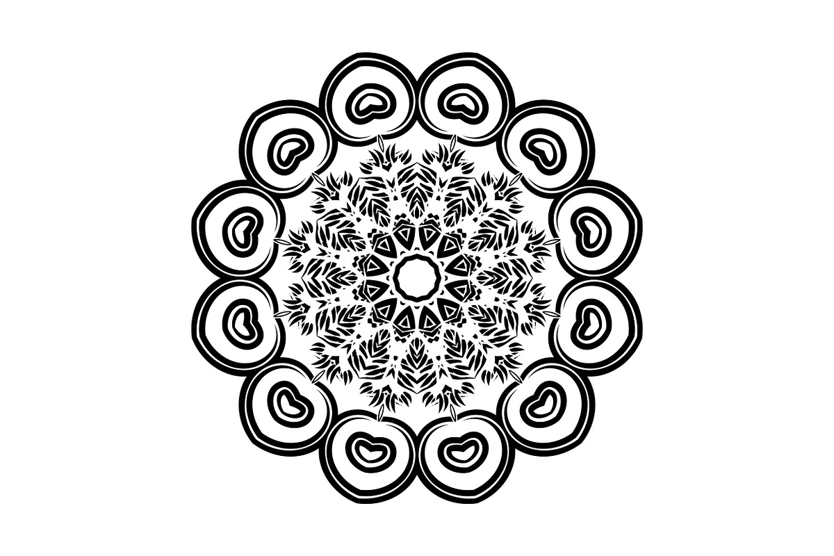 Ornamental Black White Mandala Pack, a Decorative Illustration by NJ Himel (Photo 53 of 103)