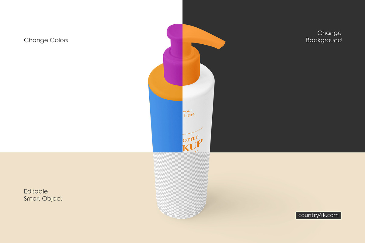 Pump Bottle Mockup Set, a Packaging Mockup by Country4k (Photo 2 of 4)
