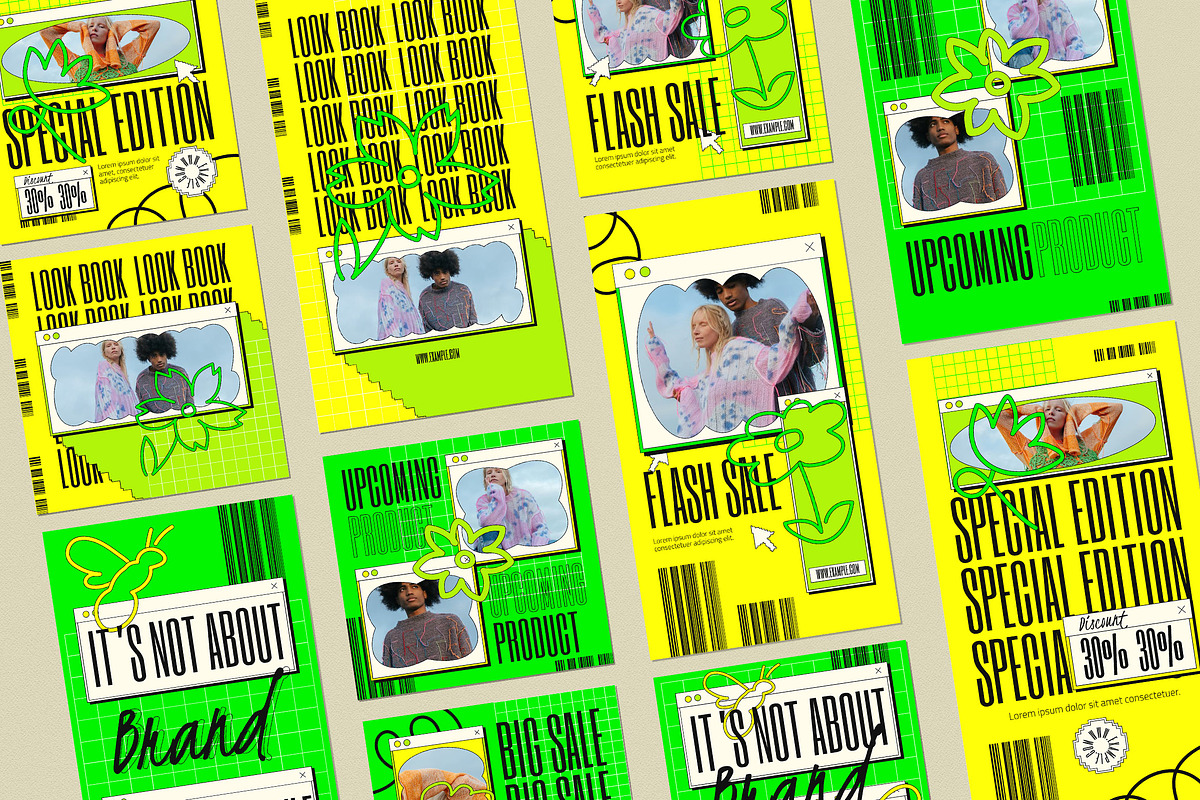 Anti Design Fashion Instagram Pack, a Social Media Template by graphicook (Photo 2 of 6)