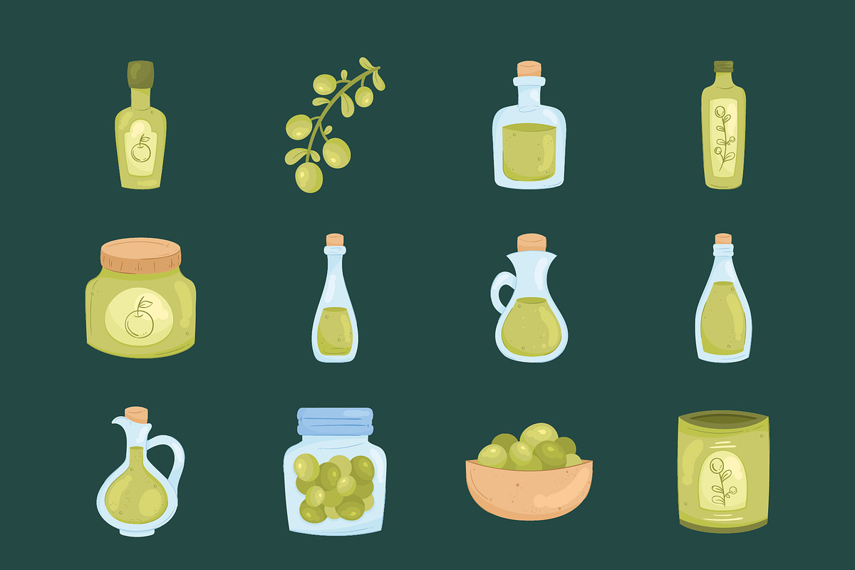 Oil Olive Icons Set, a Templates & Theme by studiogstock (Photo 1 of 3)