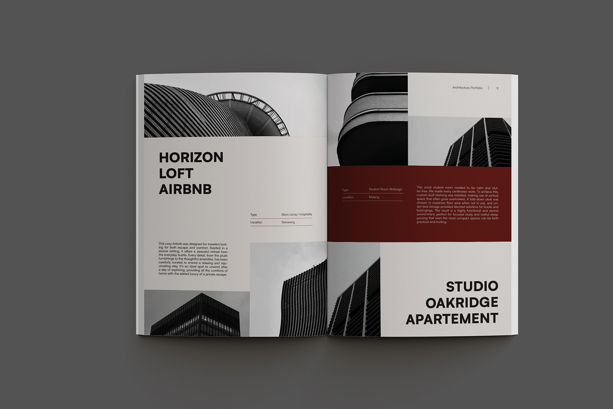 Red Minimal Architect Portfolio preview 7