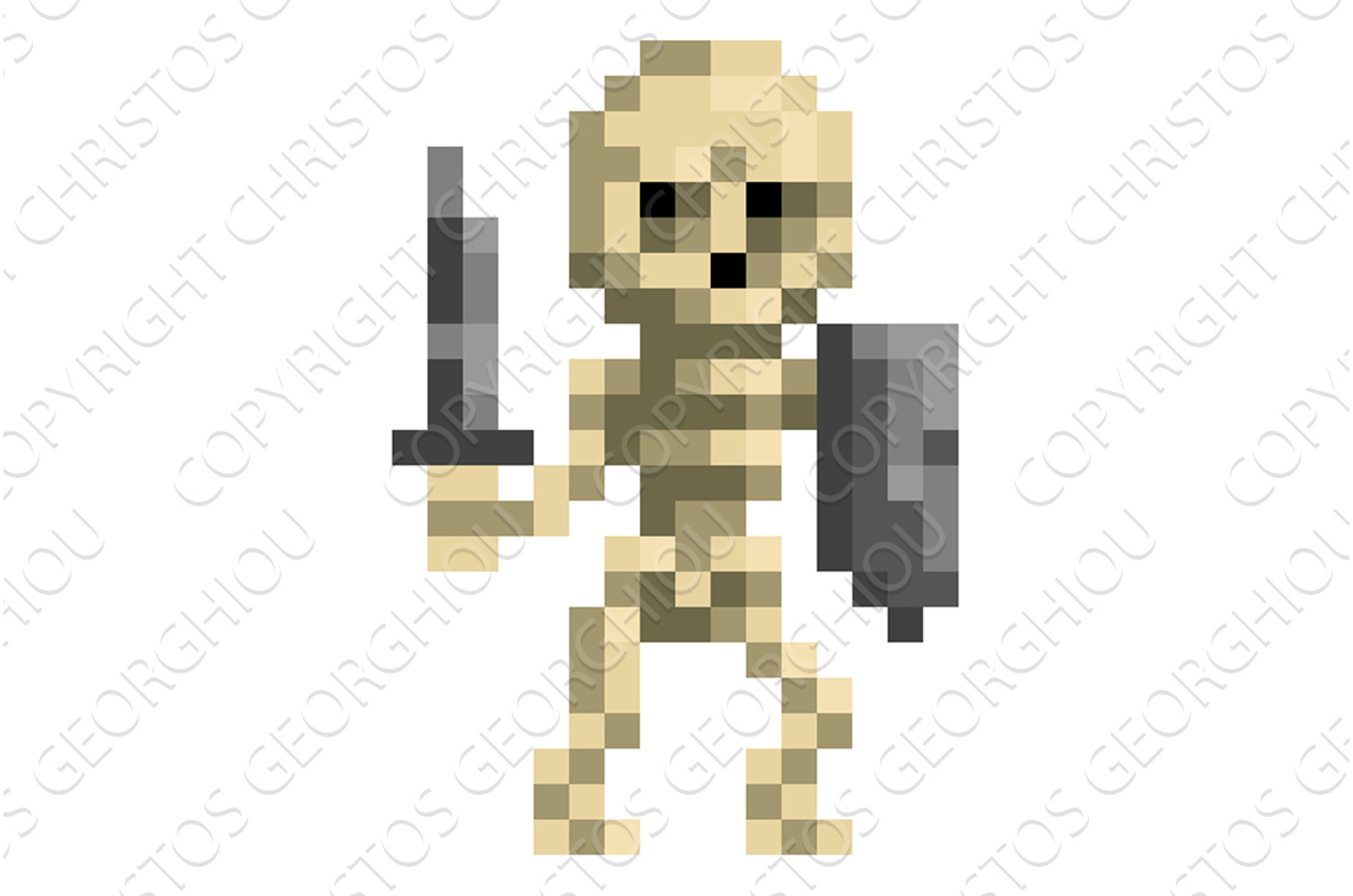 Skeleton Monster Pixel Art Game, a Person Illustration by Christos ...