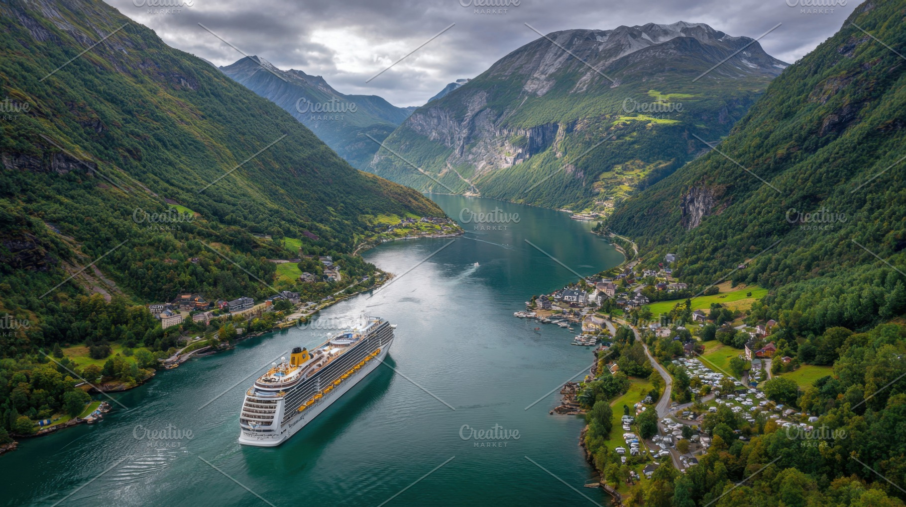 Cloudy fjord cruise in Norway, a Photo by Beautiful things