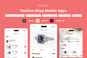 Prisma Lux - Fashion Shop Mobile App, an UI Kit Template by twinstd