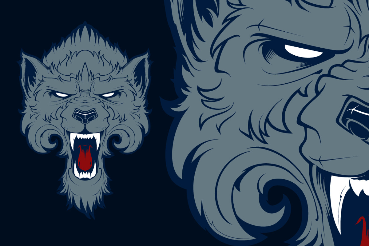 Roaring wolf, an Animal Illustration by Mister Chek (Photo 2 of 2)