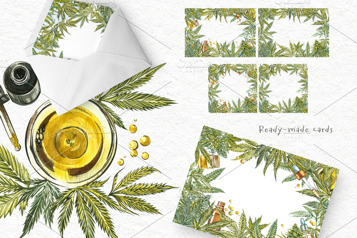 CBD Oil. Hemp illustration, a Food Illustration by Ann Astro (Photo 8 of 8)