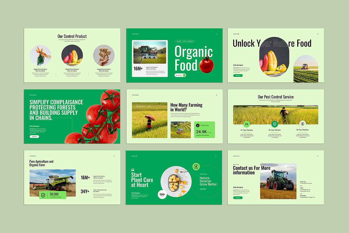 Agriculture Presentation Template, a Presentation Template by KreateTribe (Photo 4 of 6)