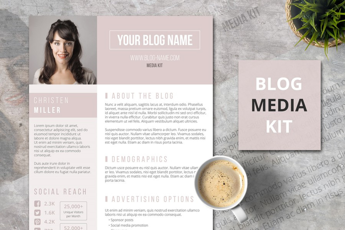 1 Page Blog Media Kit – The Big Shot, a Stationery Template by Visual Impact (Photo 1 of 2)