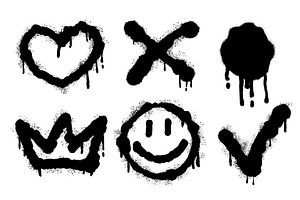 Black graffiti painted spray with