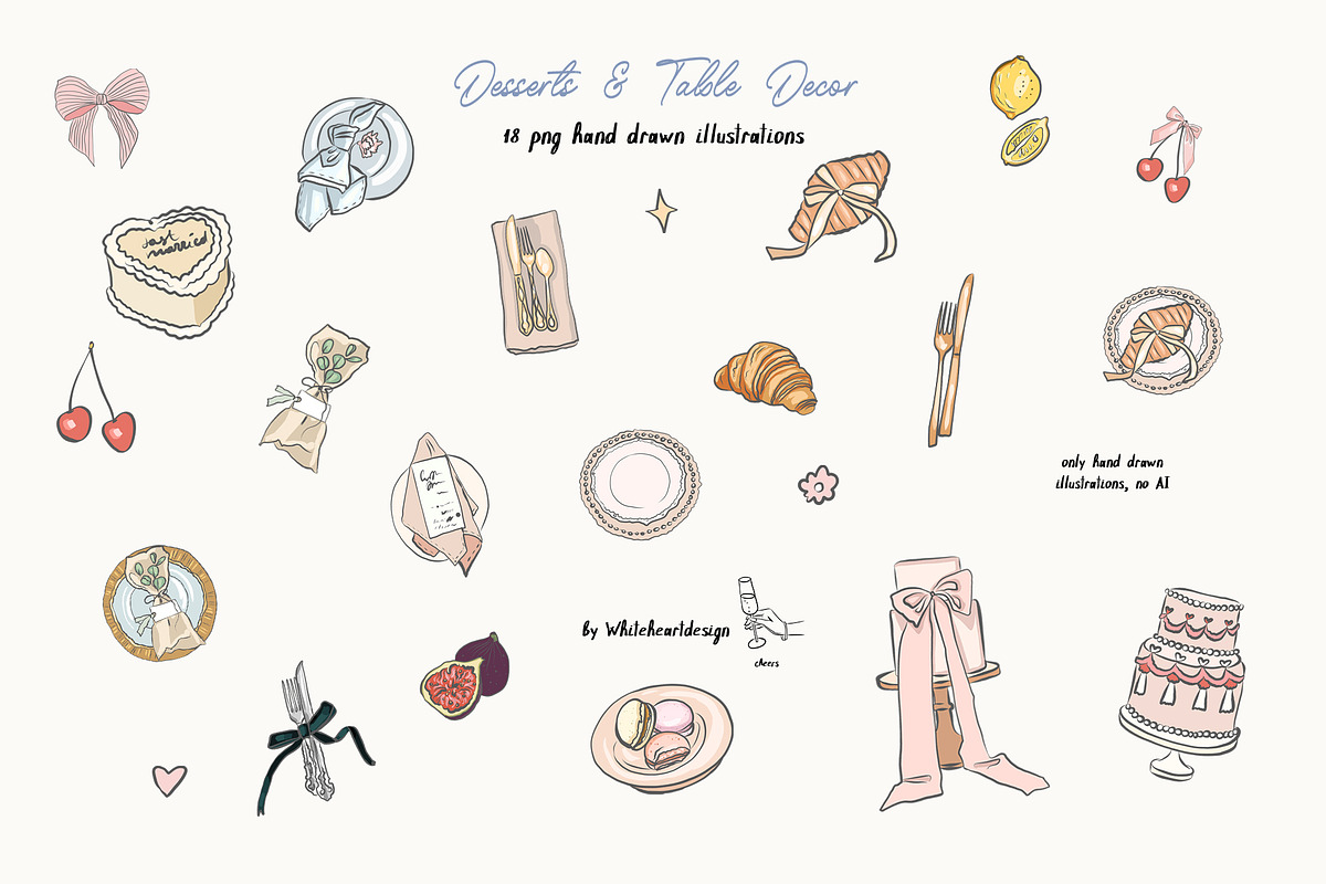 Hand Drawn Wedding Illustrations 300, an Object Graphic by whiteheartdesign (Photo 8 of 24)
