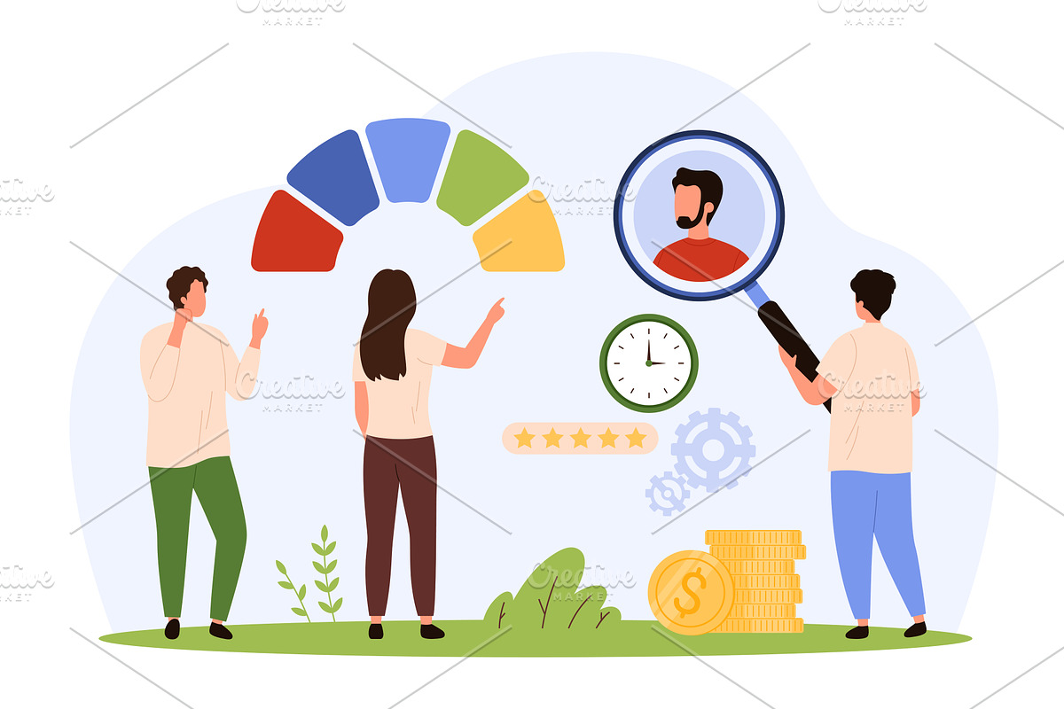 Performance Rating & Evaluation app, a Person Illustration by Flashvector