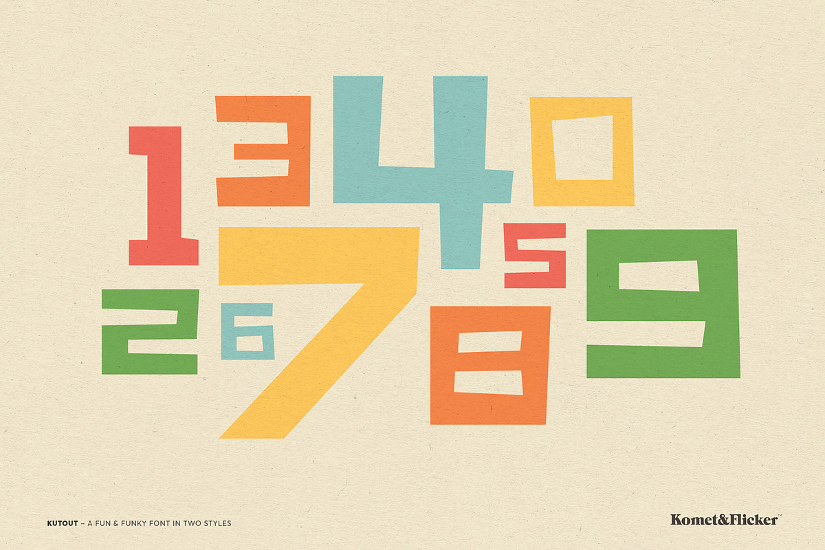 KutOut - A Fun & Funky Font, a Sans Serif Font by Komet & Flicker (Photo 6 of 12)