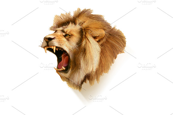 Roaring Lion Vector Icon