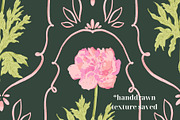 Art Nouveau Peonies Pattern, a Pattern Graphic by PaperJamLab (Thumbnail 2 of 8)