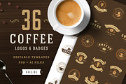 36 Coffee Logos and Badges, a Branding & Logo Template by Vasya Kobelev (Thumbnail 1 of 15)